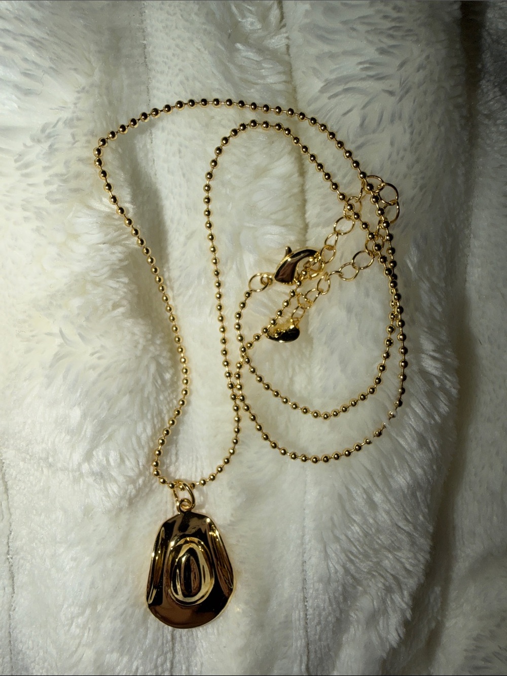 Gold Cowboy Hat Pendant Necklace - Evry Jewels